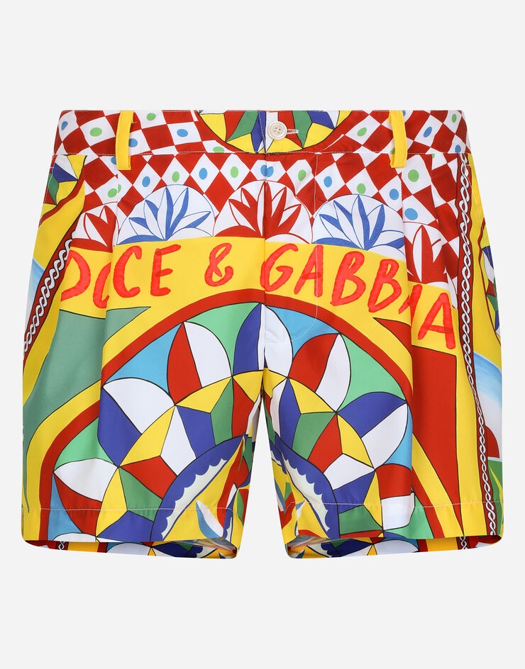 Short swim trunks with Carretto print - 1