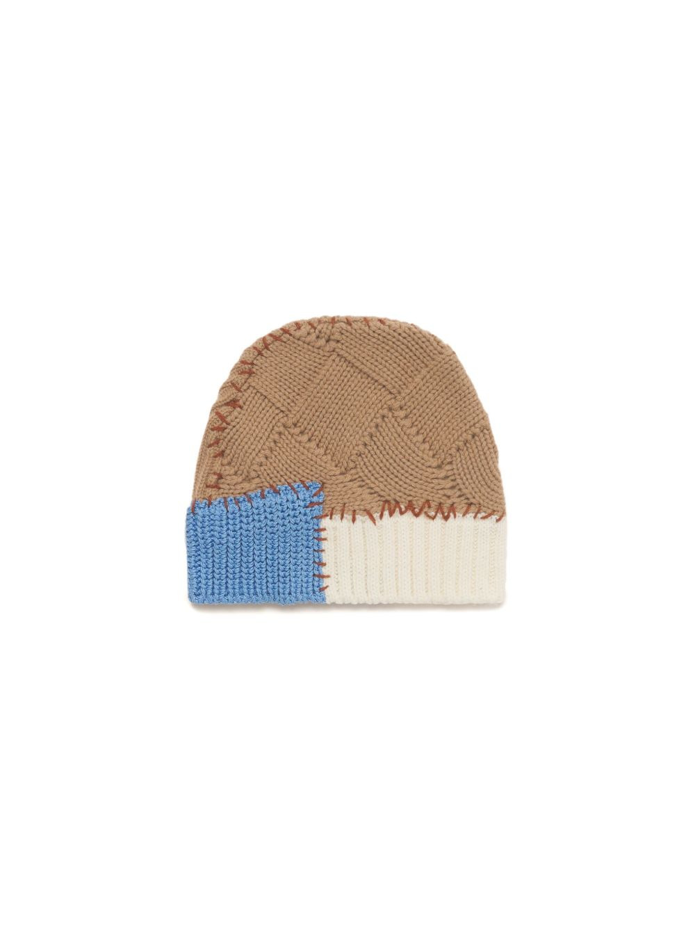 cable-knit colour-block beanie - 3