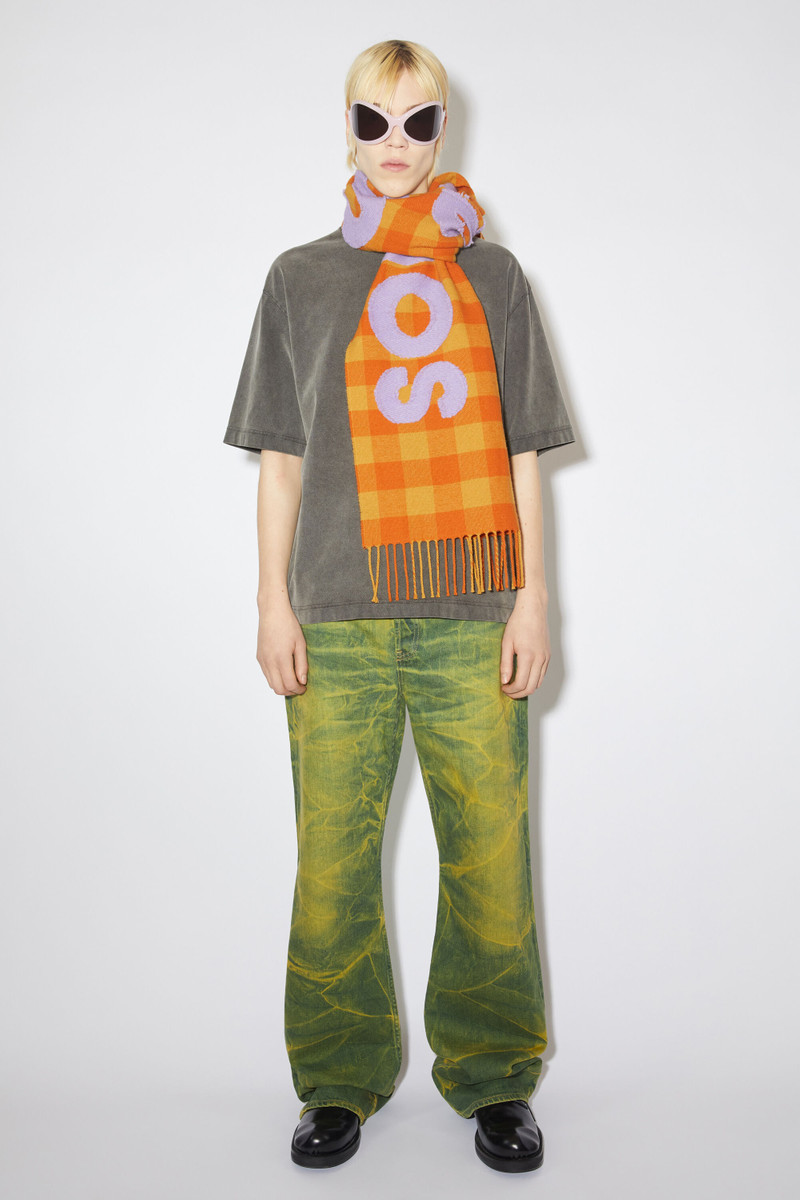 Check logo scarf - Orange/lilac purple 3