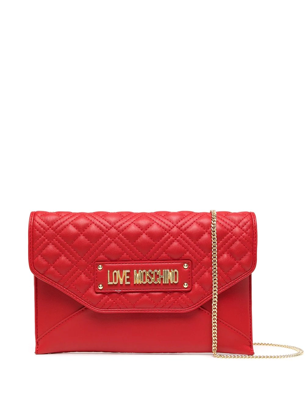 logo-plaque quilted crossbody bag - 1