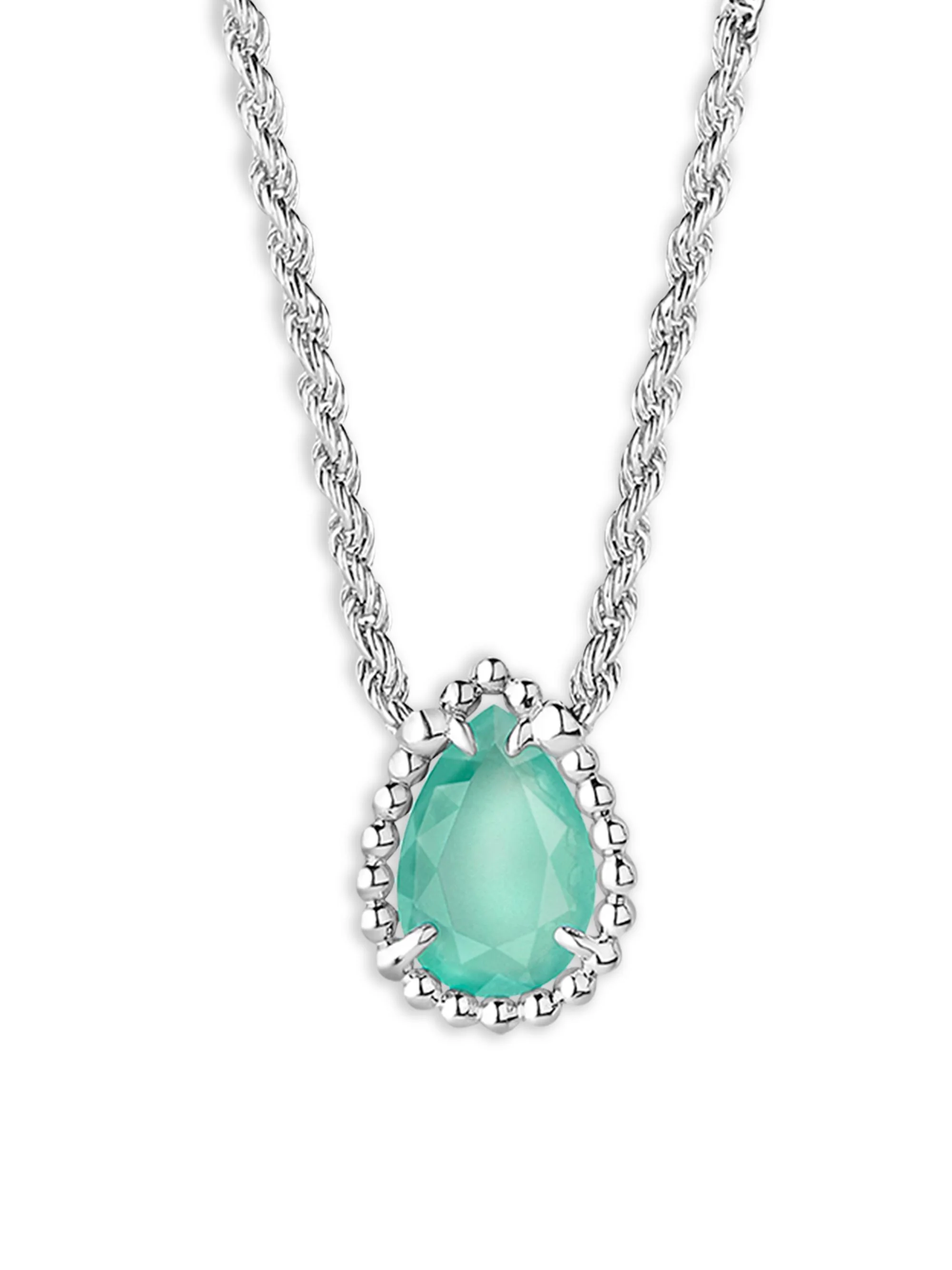 Women's Serpent Bohème 18K White Gold, Aquaprase & 0.03 TCW Diamond Extra Small Pendant Necklace - W - 1