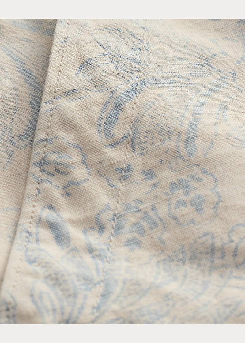 Indigo Print Linen-Cotton Short 4
