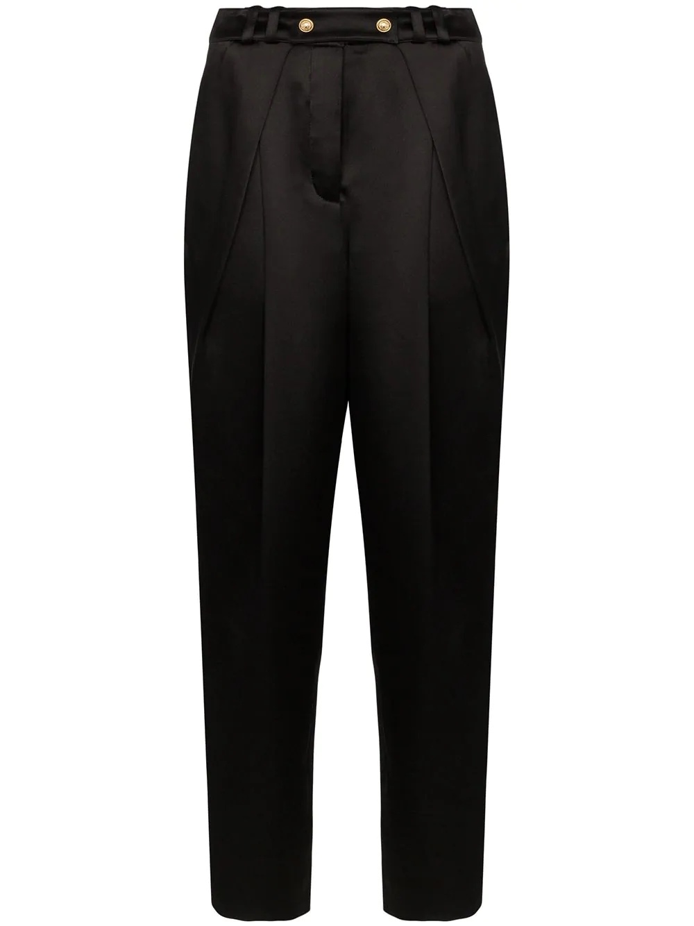 tapered silk-satin trousers - 1