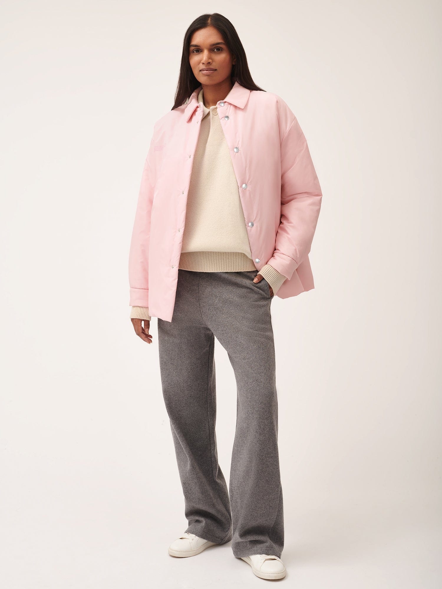 Womens Flower-Warmth Padded Overshirt - Magnolia Pink - 4