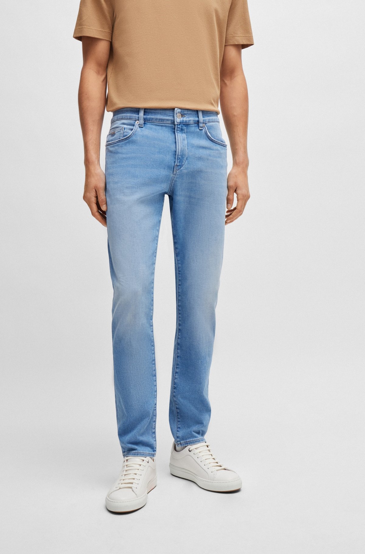 SLIM-FIT JEANS IN LIGHT-BLUE SOFT STRETCH DENIM - 2