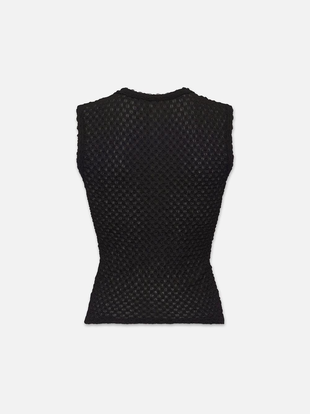 Sleeveless Mesh Lace Top in Noir - 3