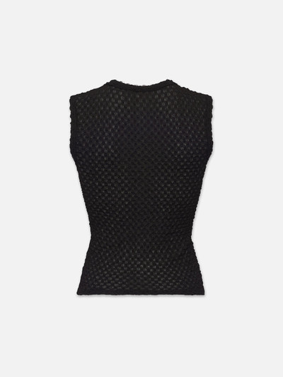 FRAME Sleeveless Mesh Lace Top in Noir outlook