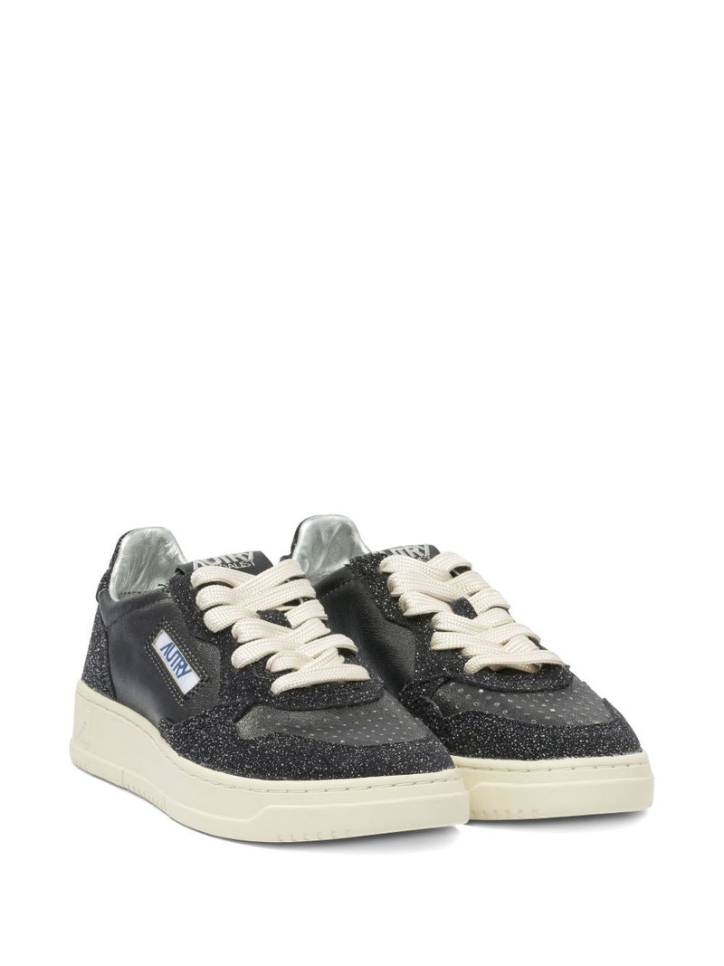 Medalist glitter-detail leather sneakers 1