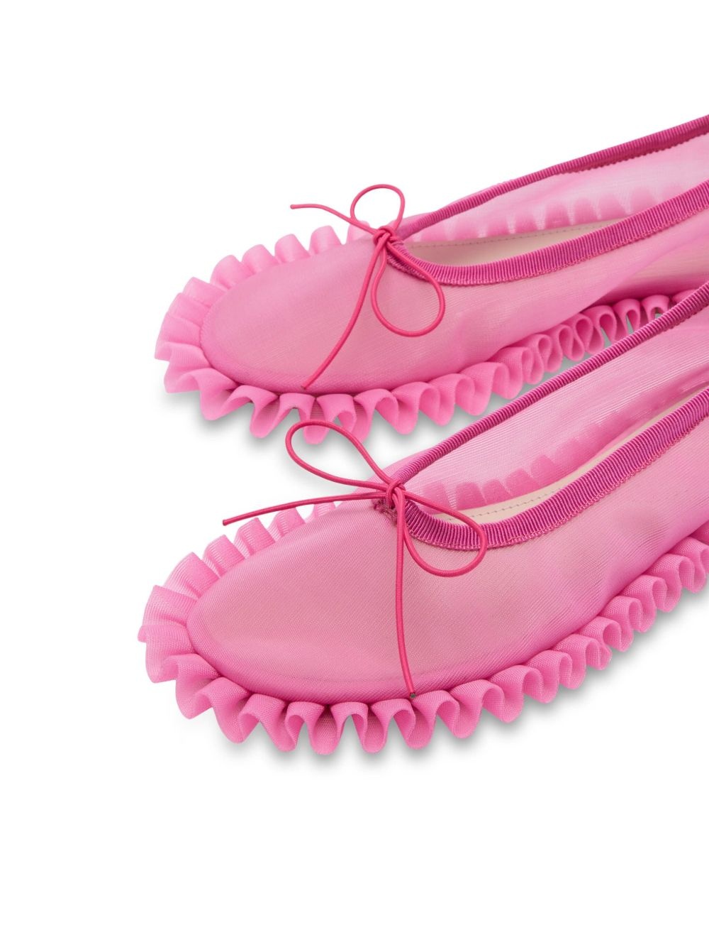 frilled mesh ballet flats - 3