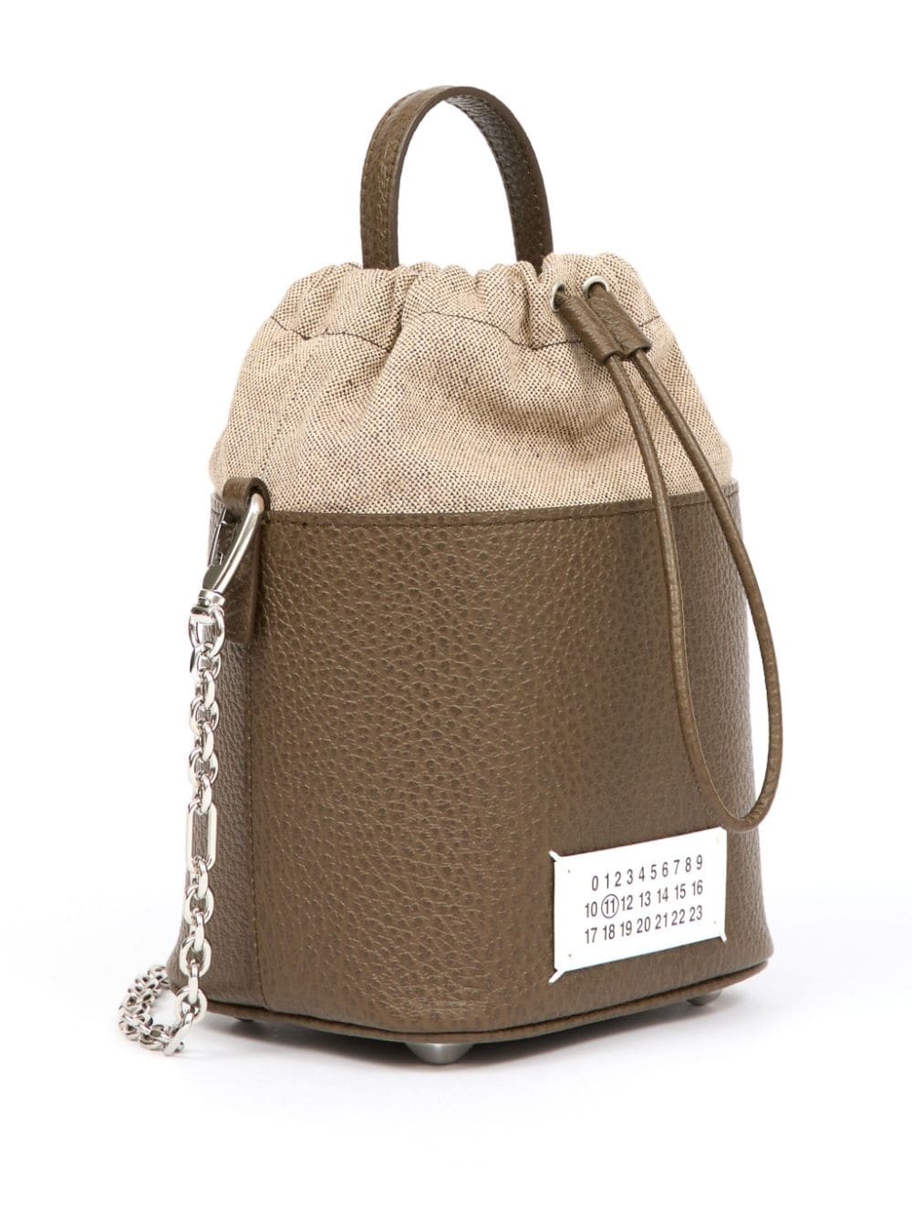 small 5AC grained leather bucket bag - 3