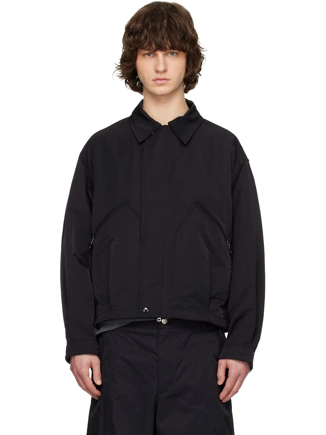 Black Nylon Military Blouson Jacket - 1