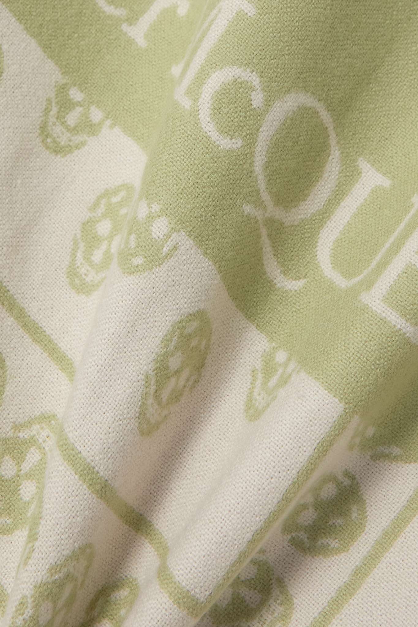 Fringed wool-jacquard scarf - 3