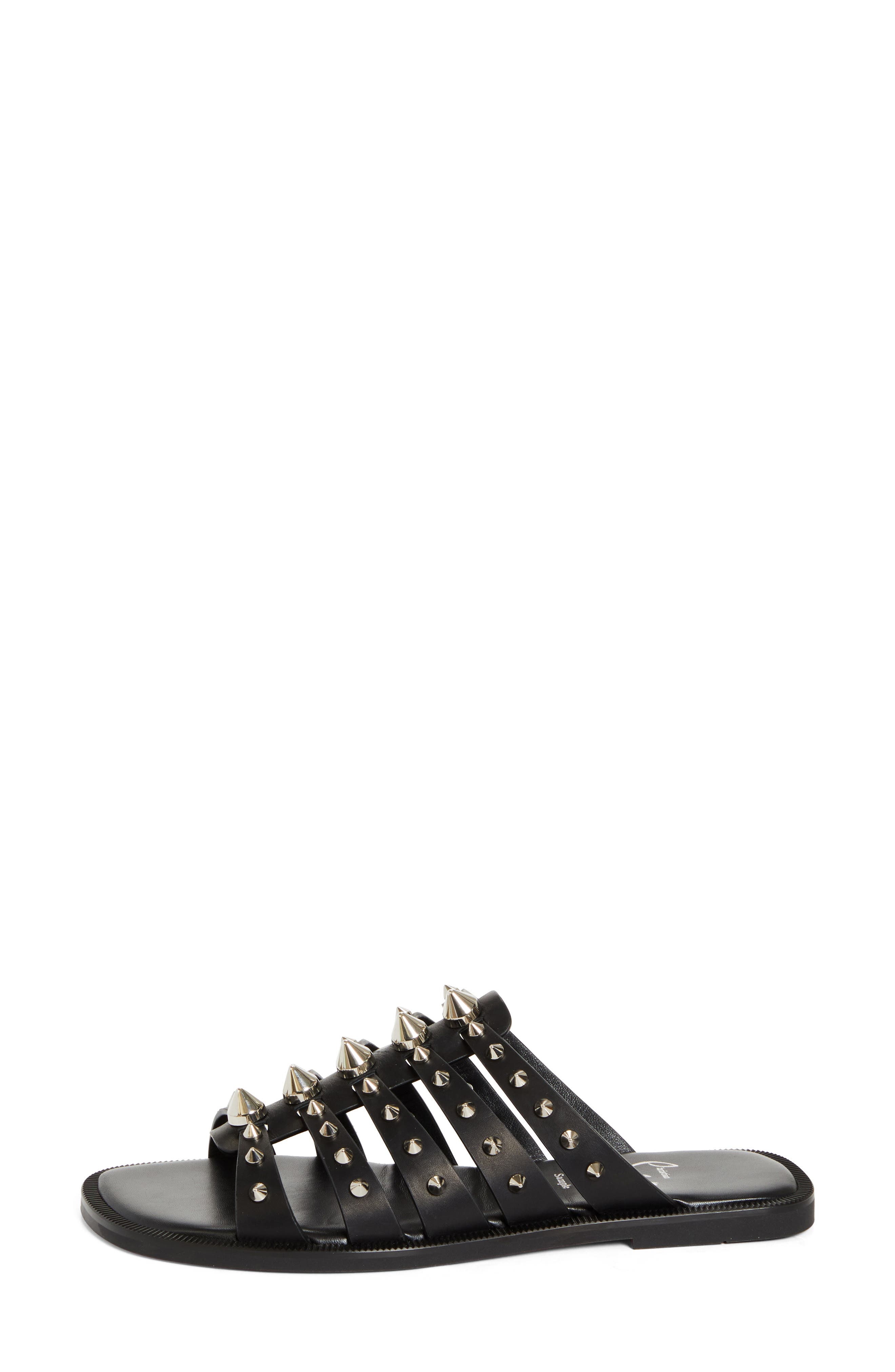 Christian Louboutin Charja Slide Sandal in Black/Lin Black at Nordstrom - 3