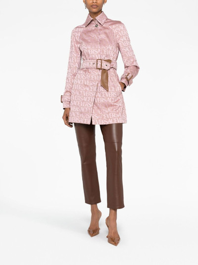 VERSACE Allover logo-jacquard trench coat outlook