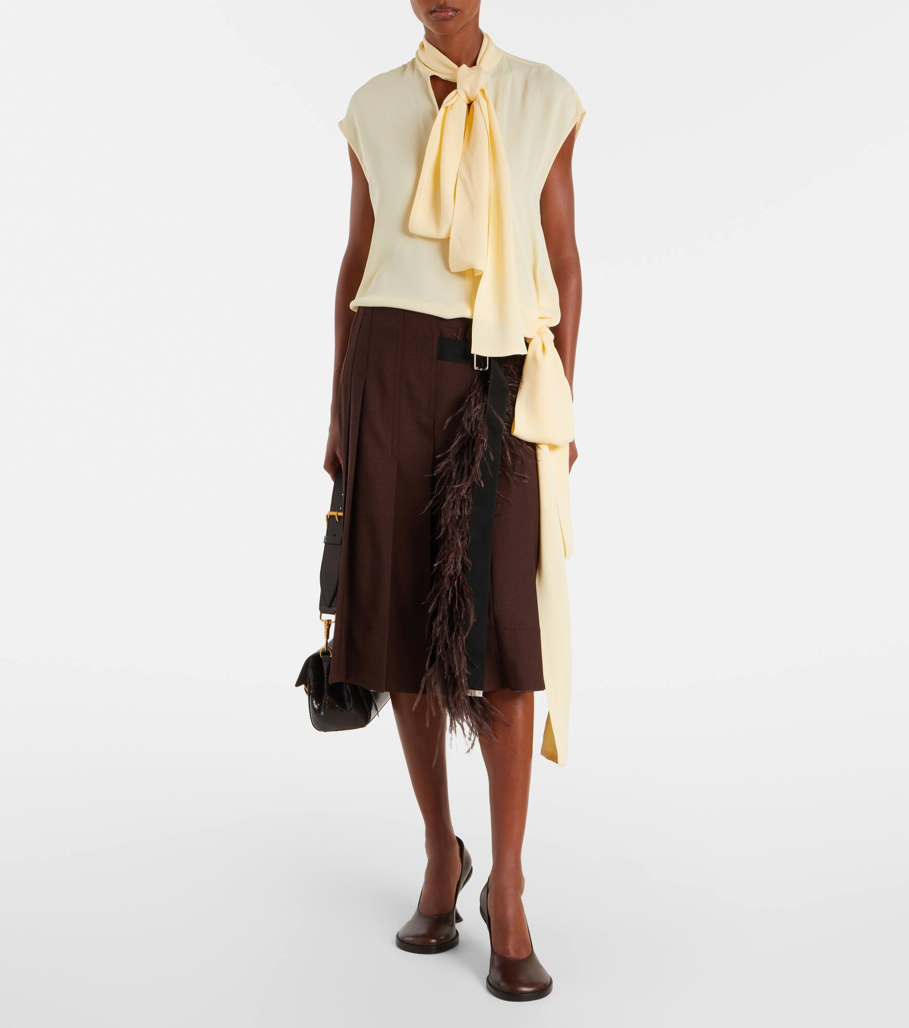 Asymmetric tie-neck blouse - 2