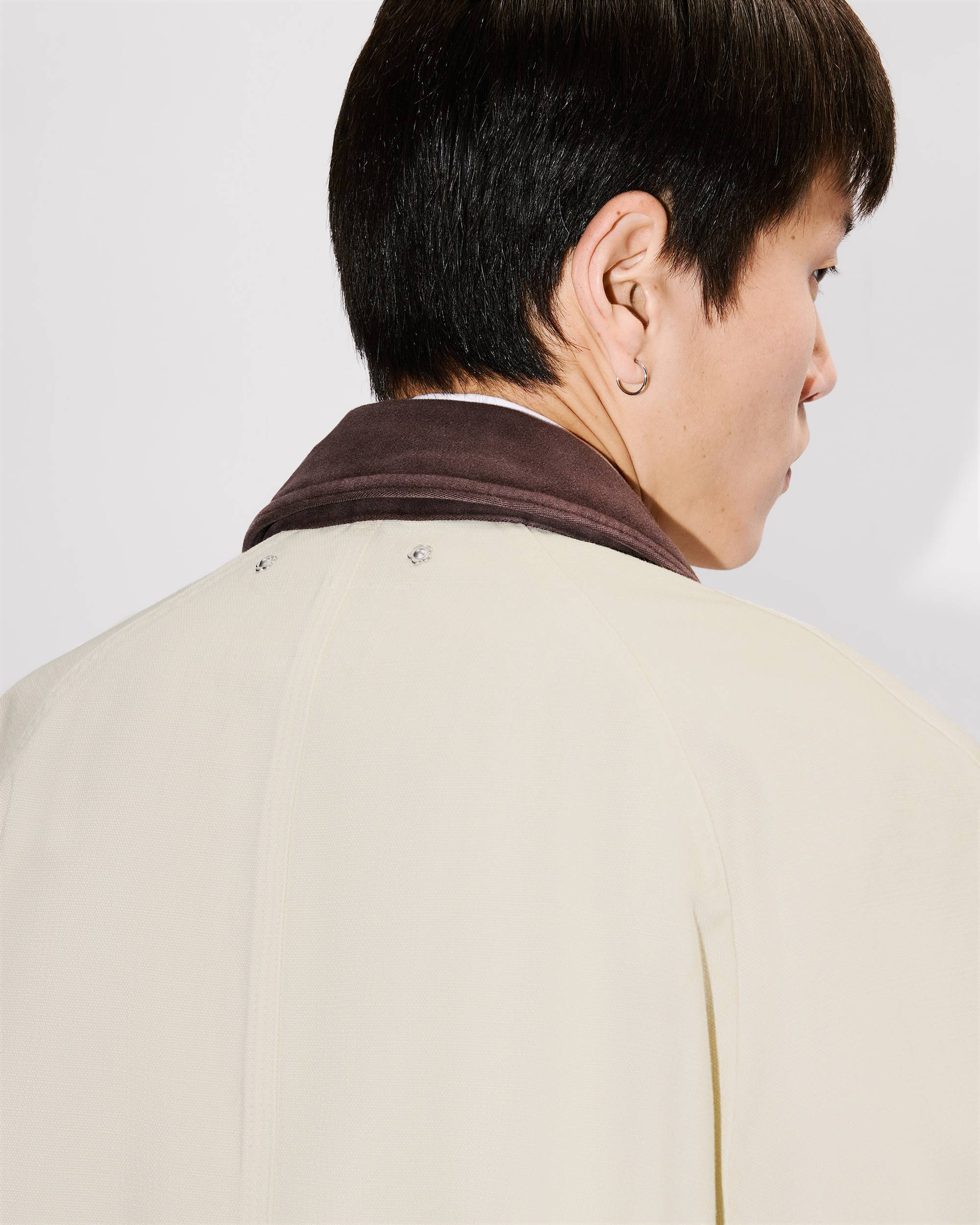 'KENZO Paris Chainstitch' wrap coat in washed cotton - 8