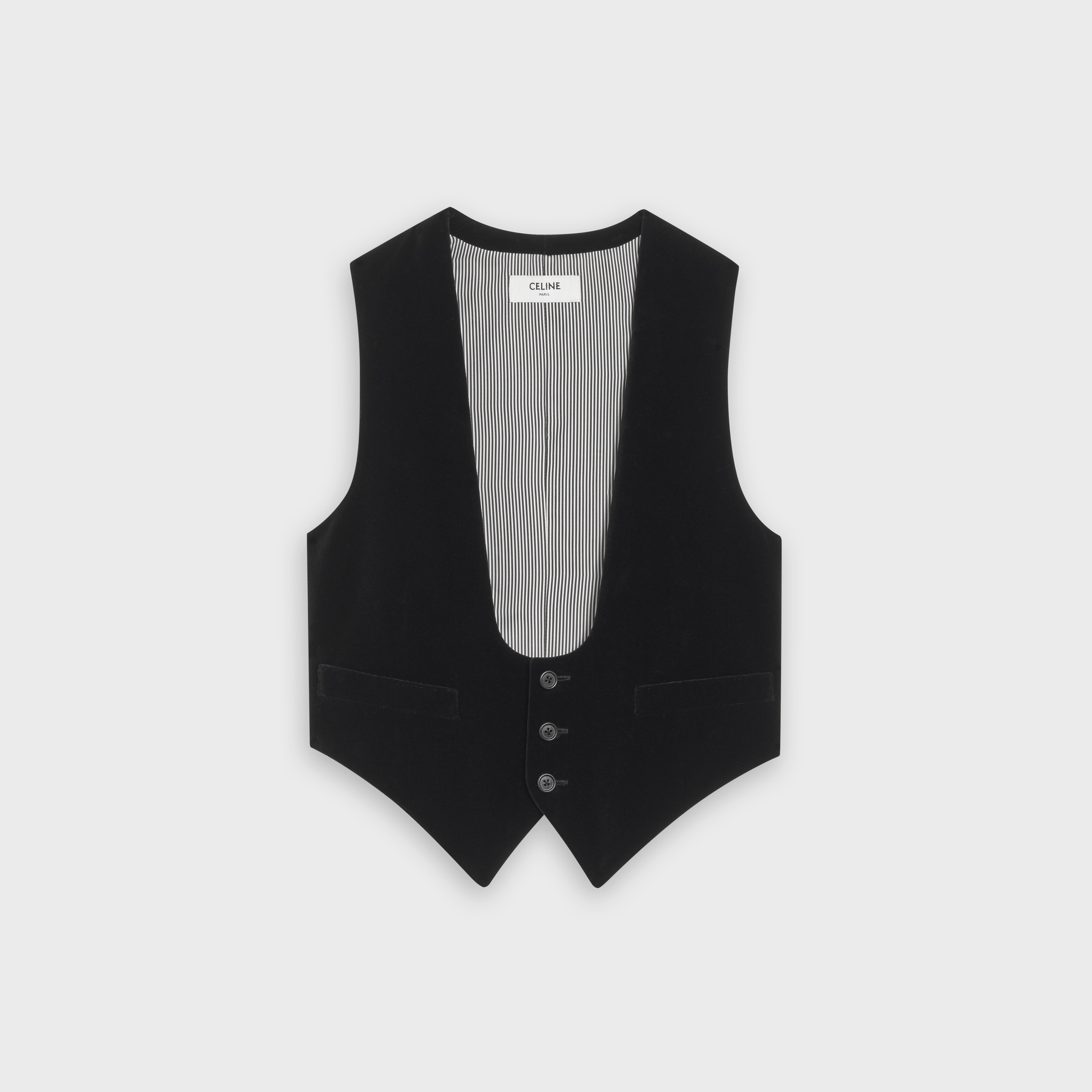 U-NECK VEST IN VELVET - 1