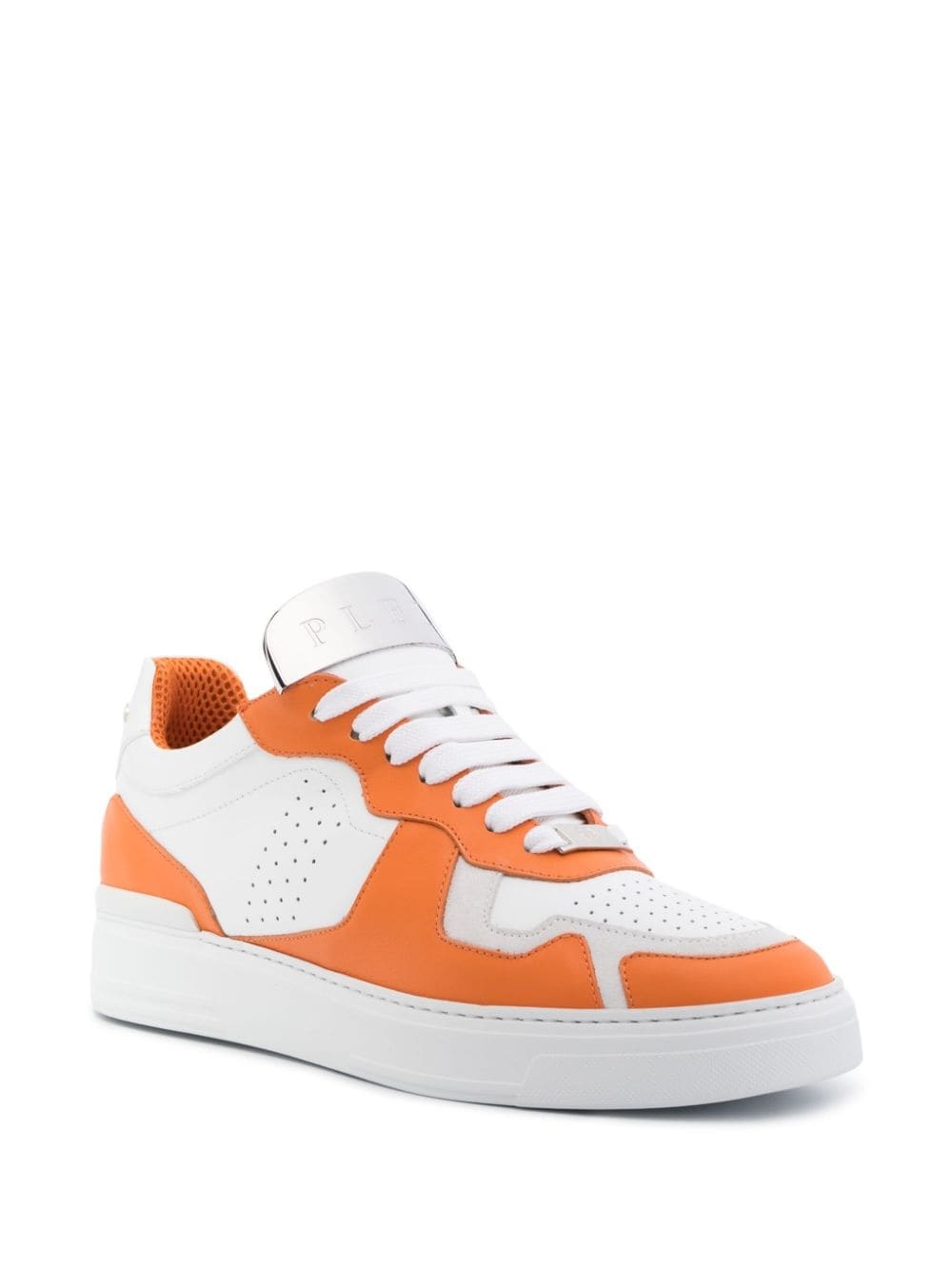 logo-plaque panelled sneakers - 2