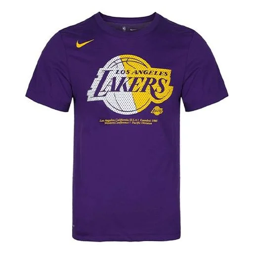 Nike Dri-fit NBA Los Angeles Lakers Round Neck Short Sleeve Purple AT0422-547 - 1