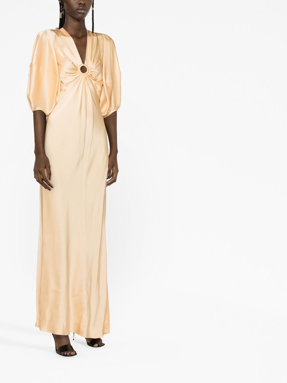 V-neck short-sleeve dress - 4