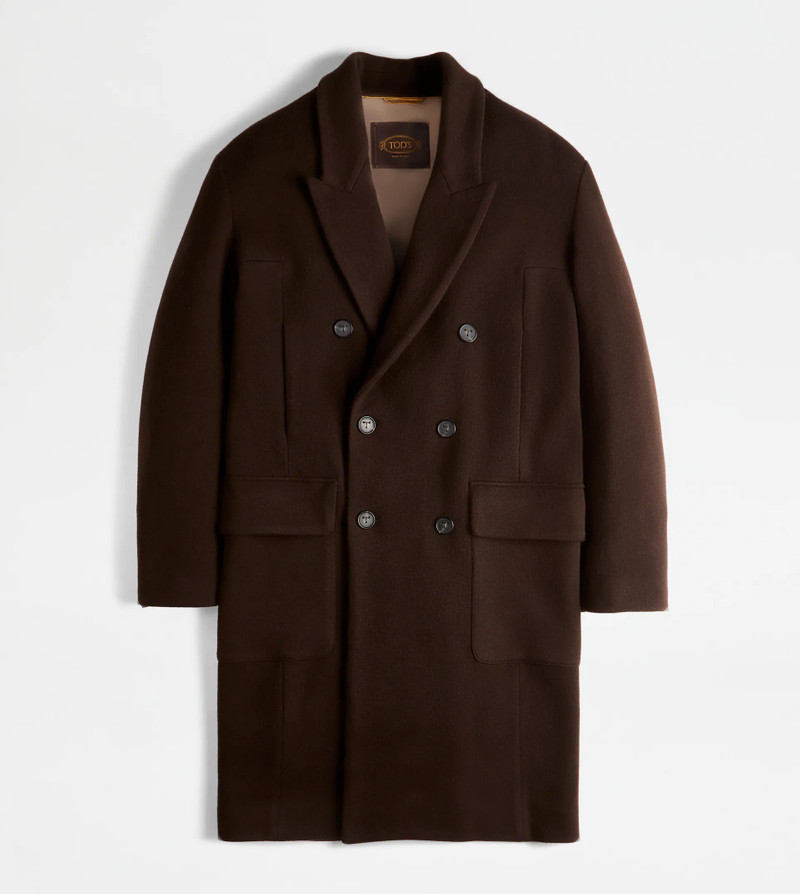 COAT IN WOOL AND CASHMERE - BROWN 1