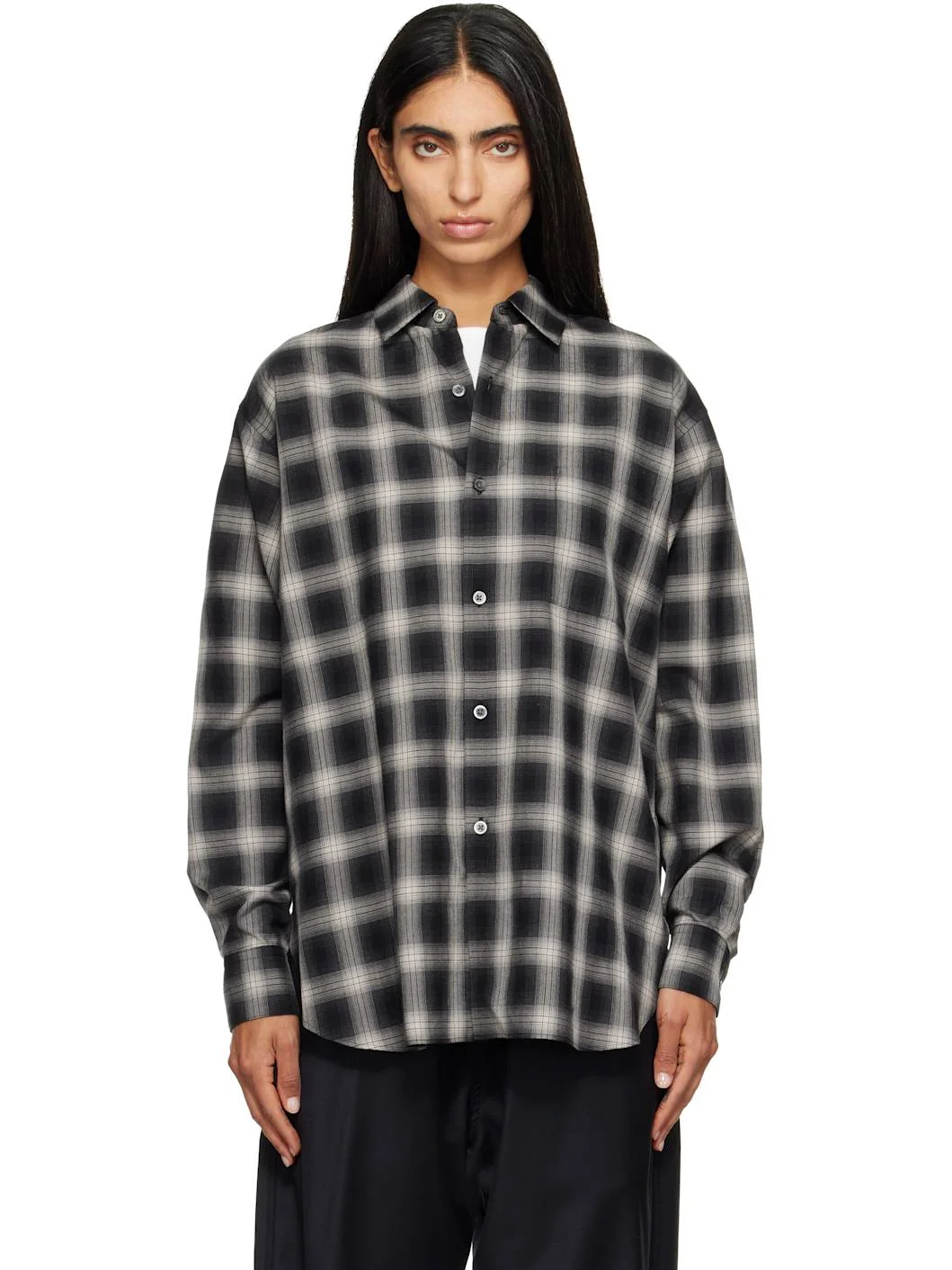 Black Cotton Oversized LS Shirt - 1