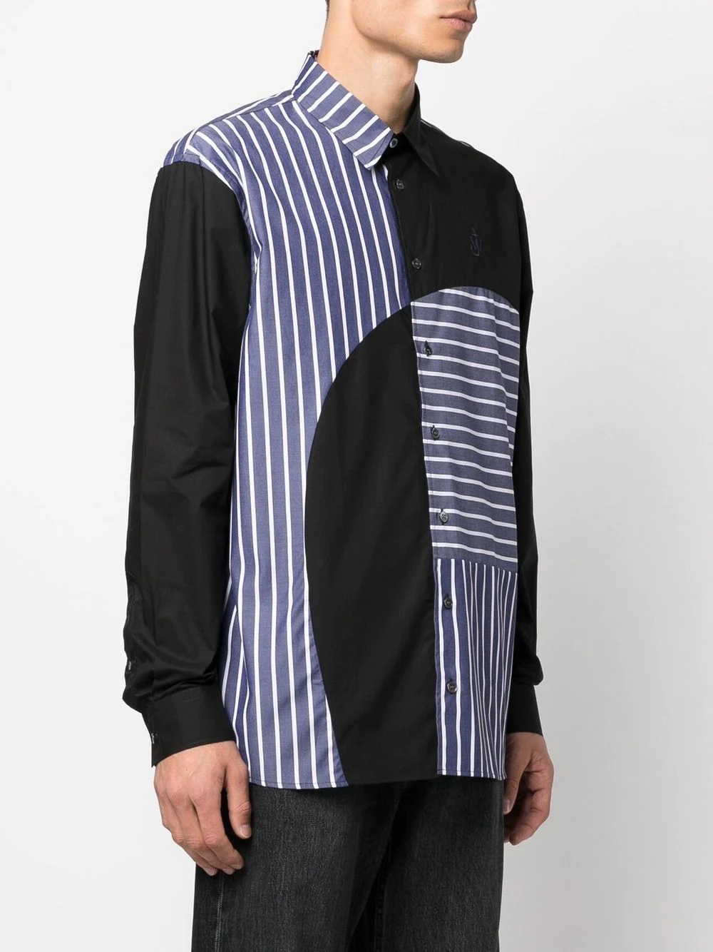 striped patchwork shirt - 3