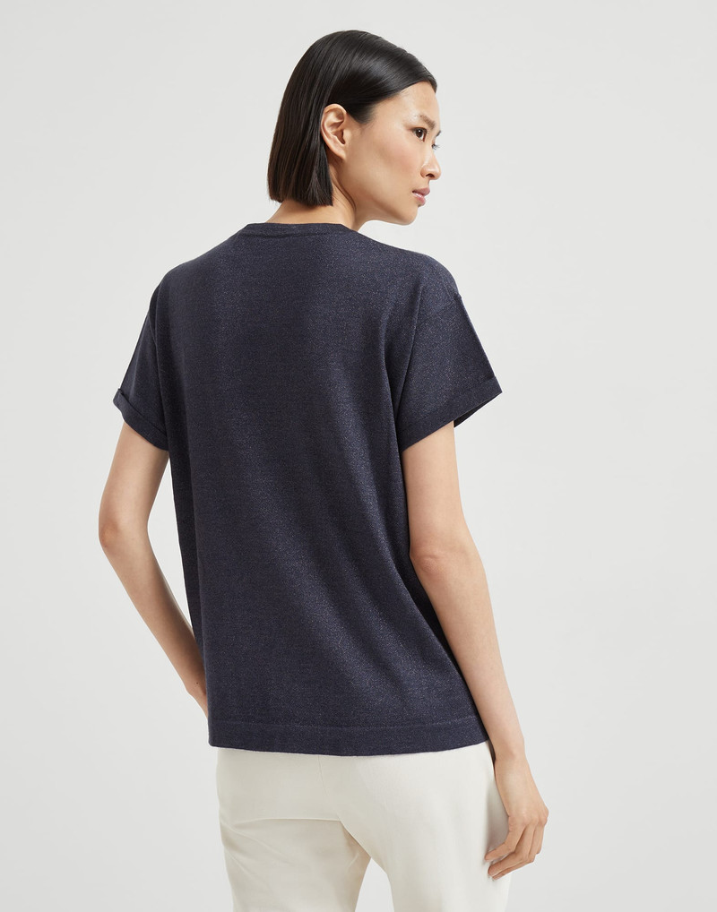Brunello Cucinelli Sparkling cashmere and silk lightweight knit T-shirt outlook