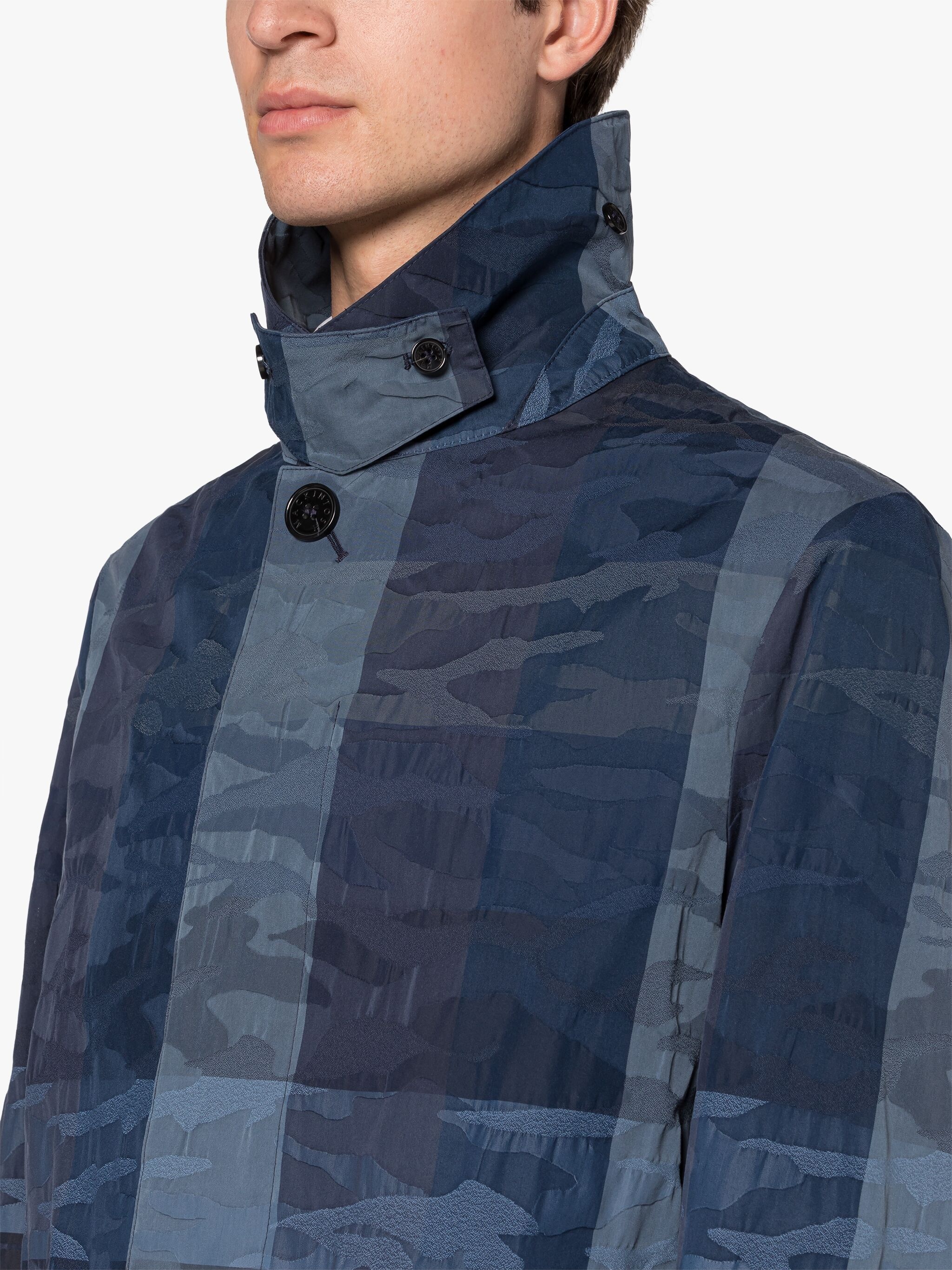 A-LINE TORRENTIAL NAVY CAMO COTTON BLEND RAINCOAT - 5