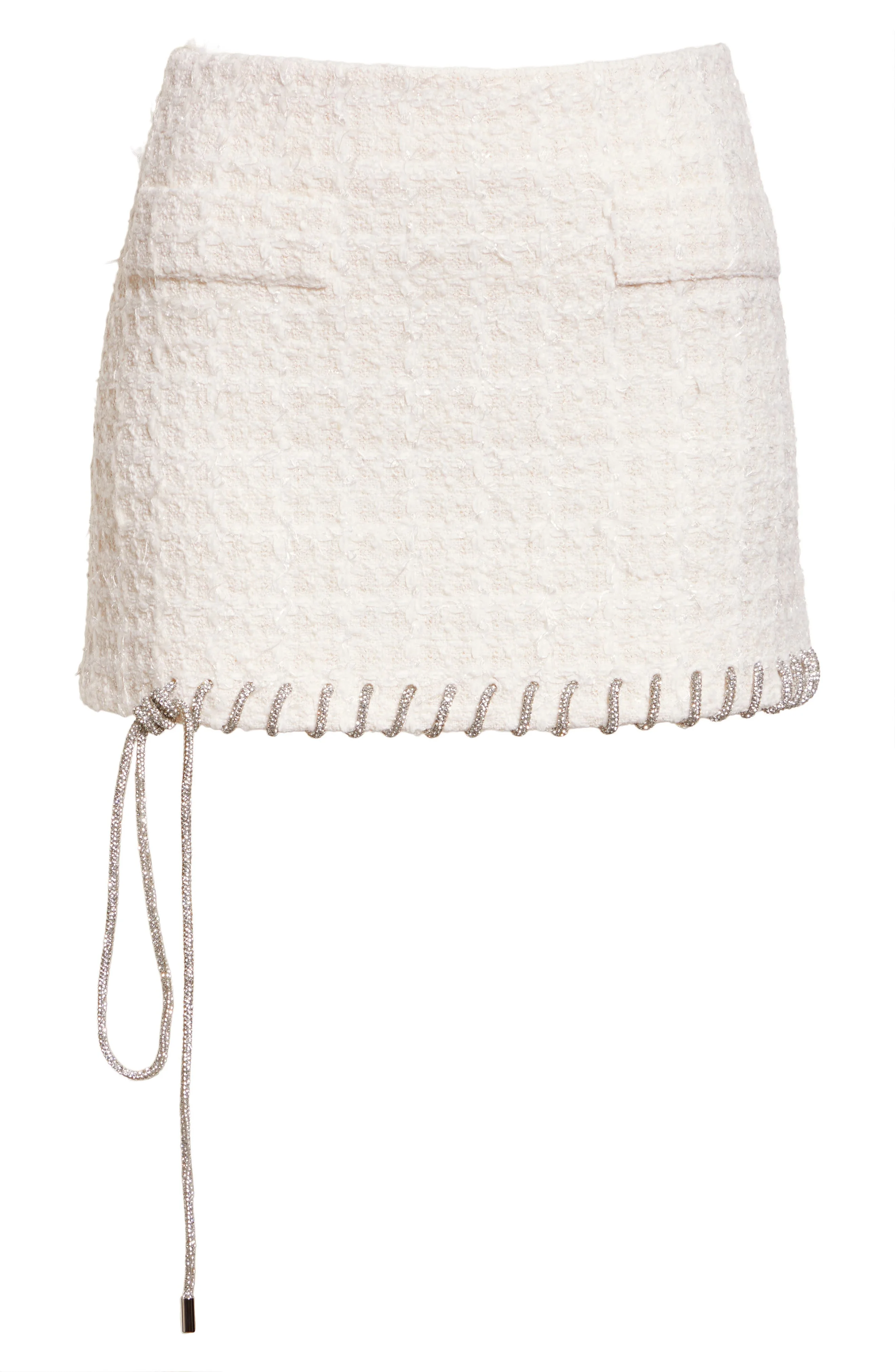 Area Tweed Lady Miniskirt in Cream White at Nordstrom - 1
