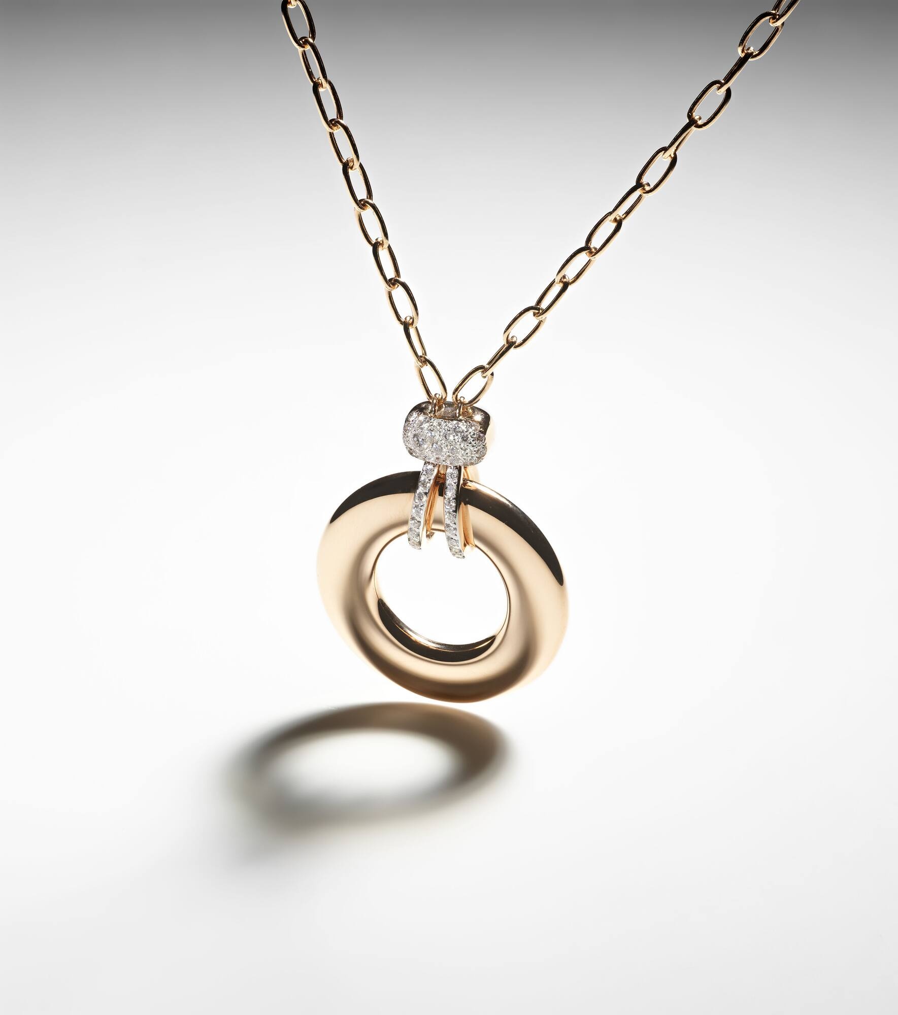 Iconica 18kt rose gold pendant necklace with diamonds - 5
