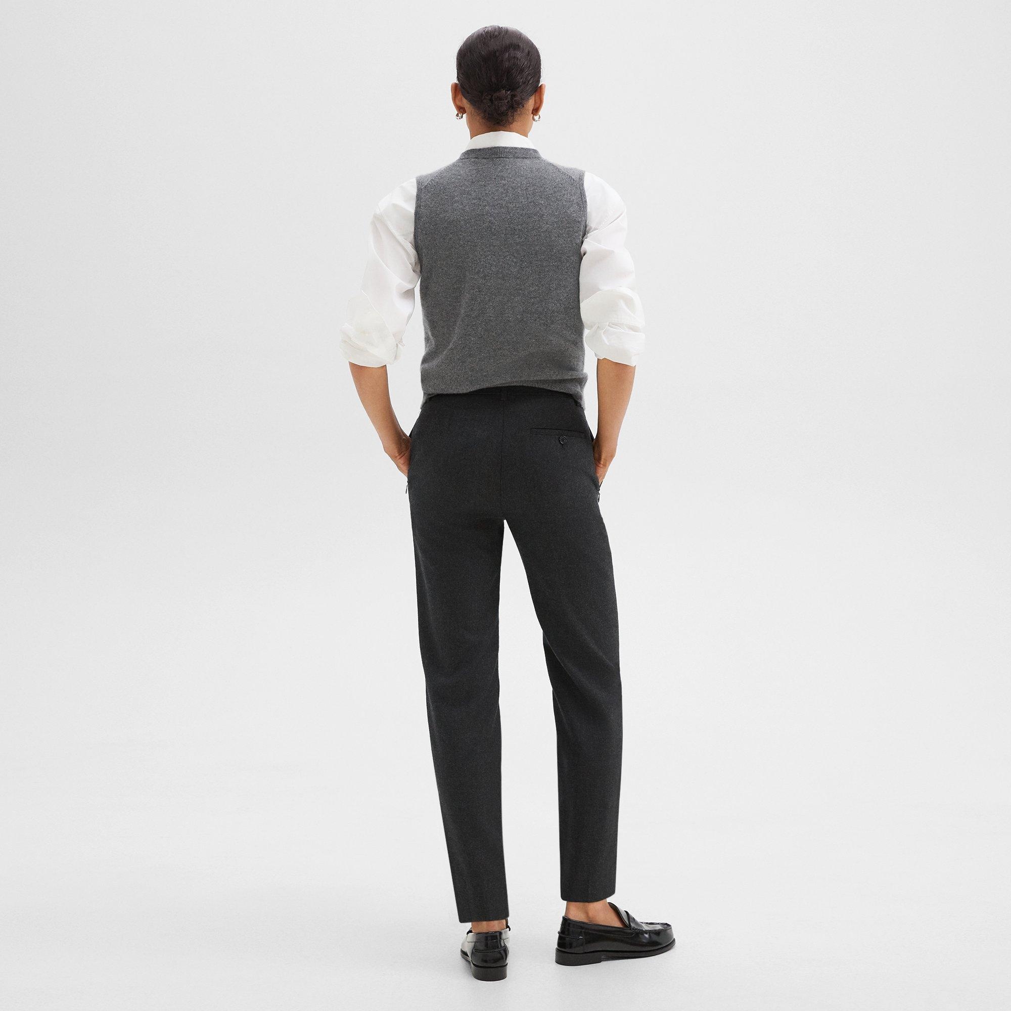 Tapered High-Waist Pant in Sleek Flannel - 4