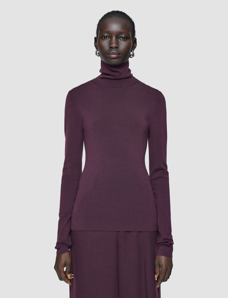 JOSEPH Silk Stretch High Neck Top outlook