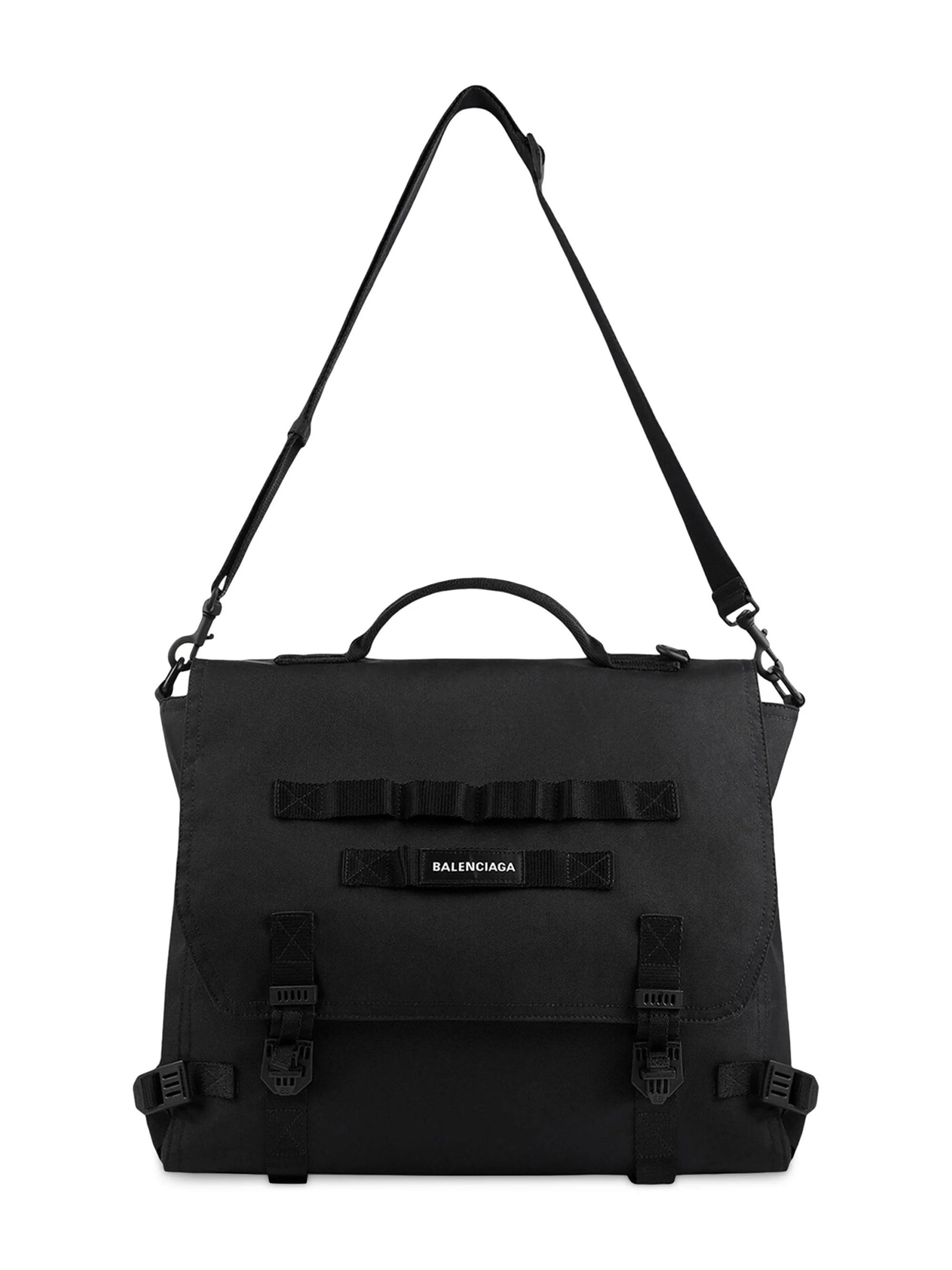 Men's Army Messenger Bag - Black - 1