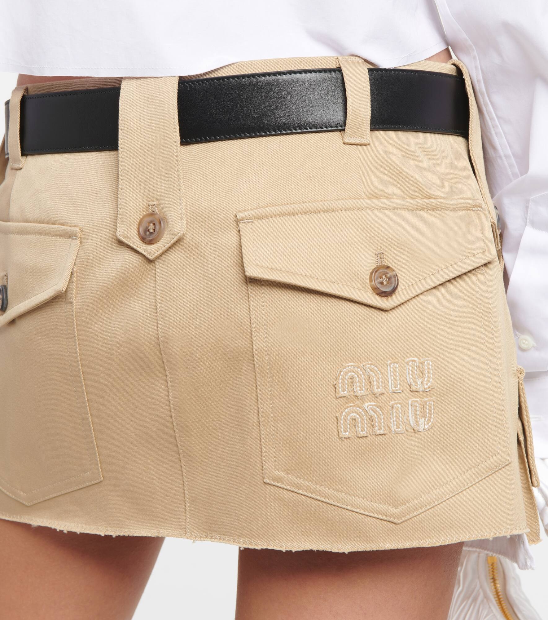 Chino cotton miniskirt - 5
