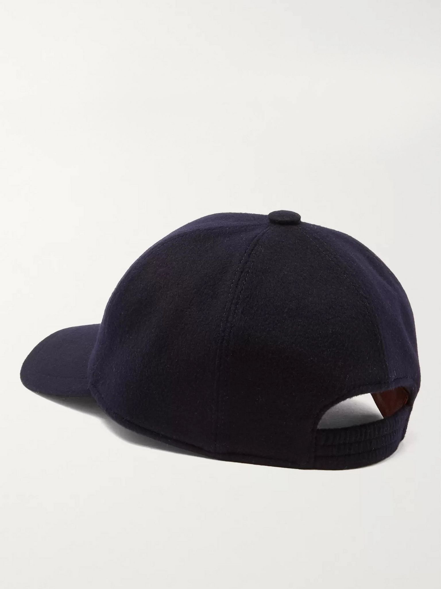 Logo-Embroidered Storm System Baby Cashmere Baseball Cap Navy - 3
