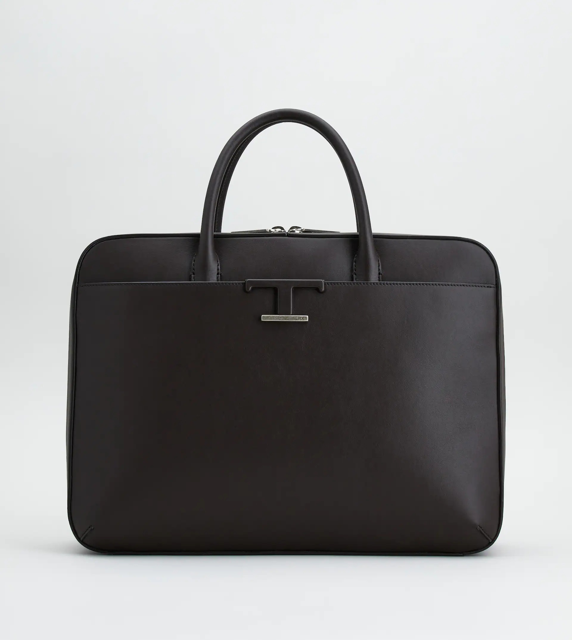 TIMELESS BRIEFCASE IN LEATHER MEDIUM - BROWN - 1