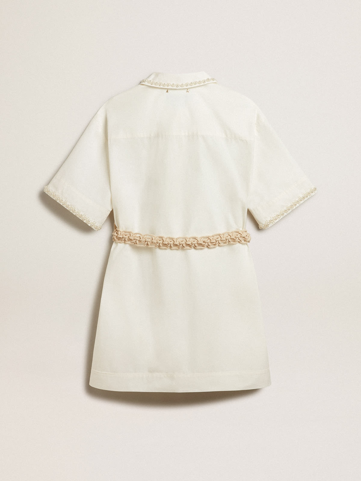 Cotton shirt dress with beading - 6