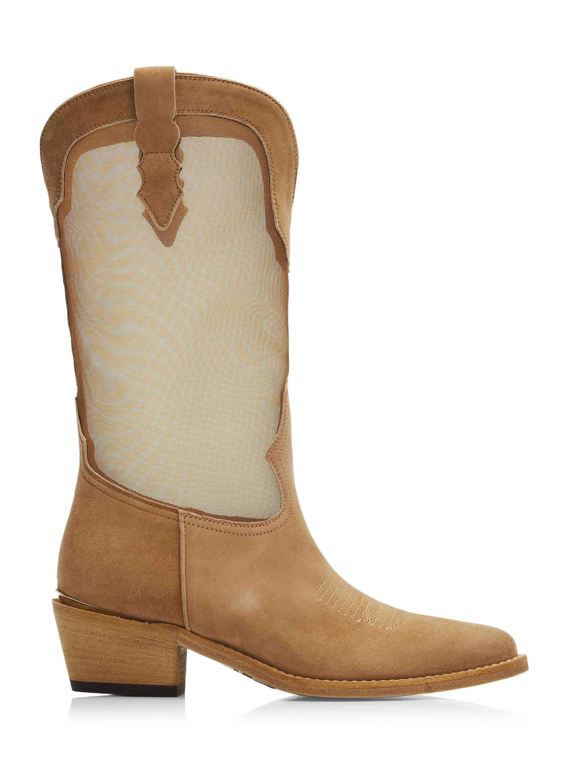 Women's Gemma 55MM Suede & Mesh Cowboy Boots - Cest - 1