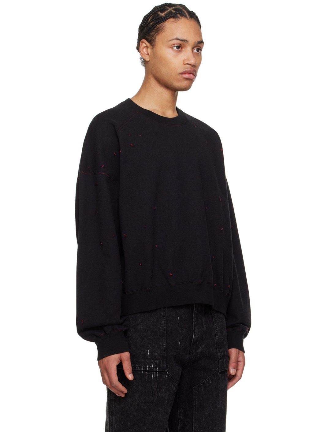 Black Distressed Sweatshirt - 2