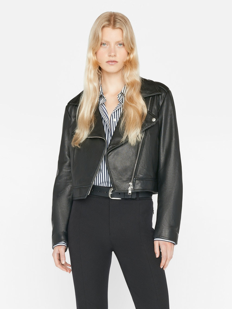 FRAME Moto Leather Jacket in Noir outlook