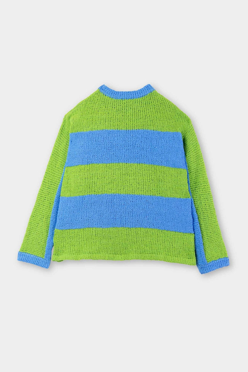 KNITTED JUMPER / azure & green 3