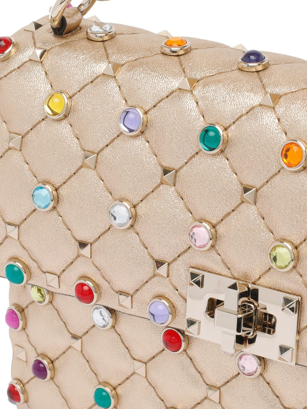 quilted laminated leather Rockstud tote bag - 4