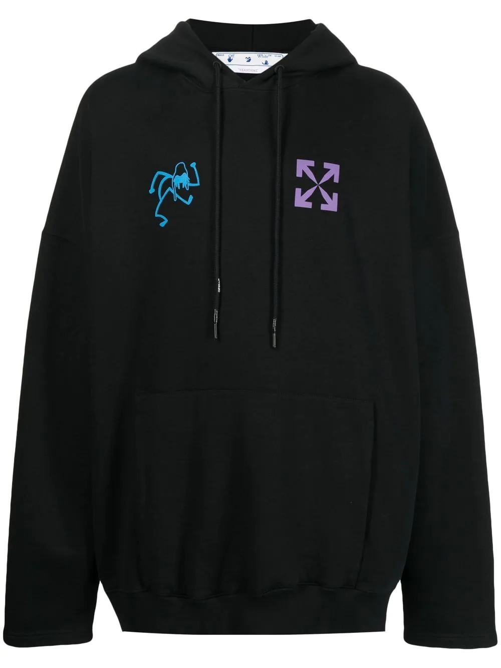 Arrows-print elongated hoodie - 1