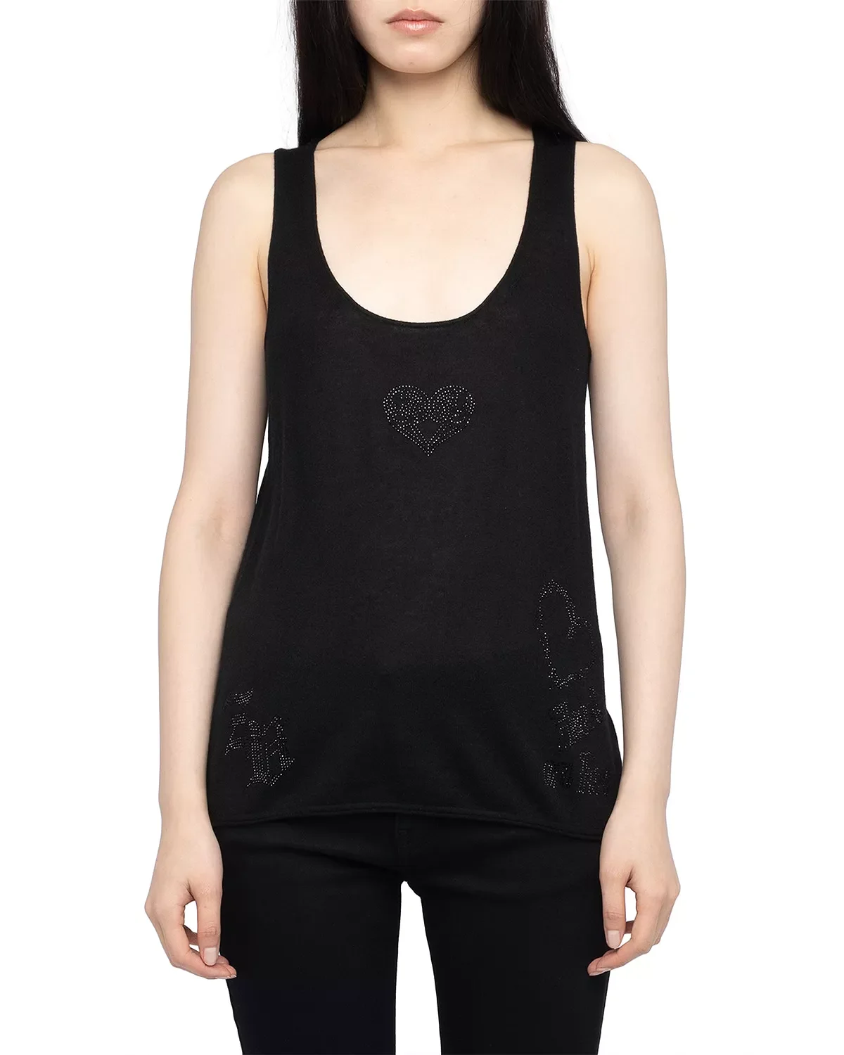 Lee Cashmere Rhinestone Tank - 1