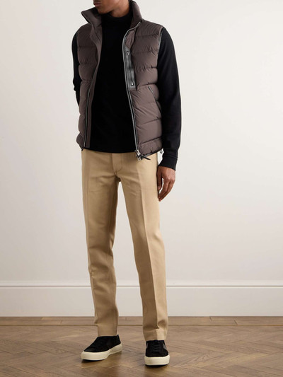 TOM FORD Slim-Fit Full-Grain Leather-Trimmed Quilted Stretch-Shell Down Gilet outlook