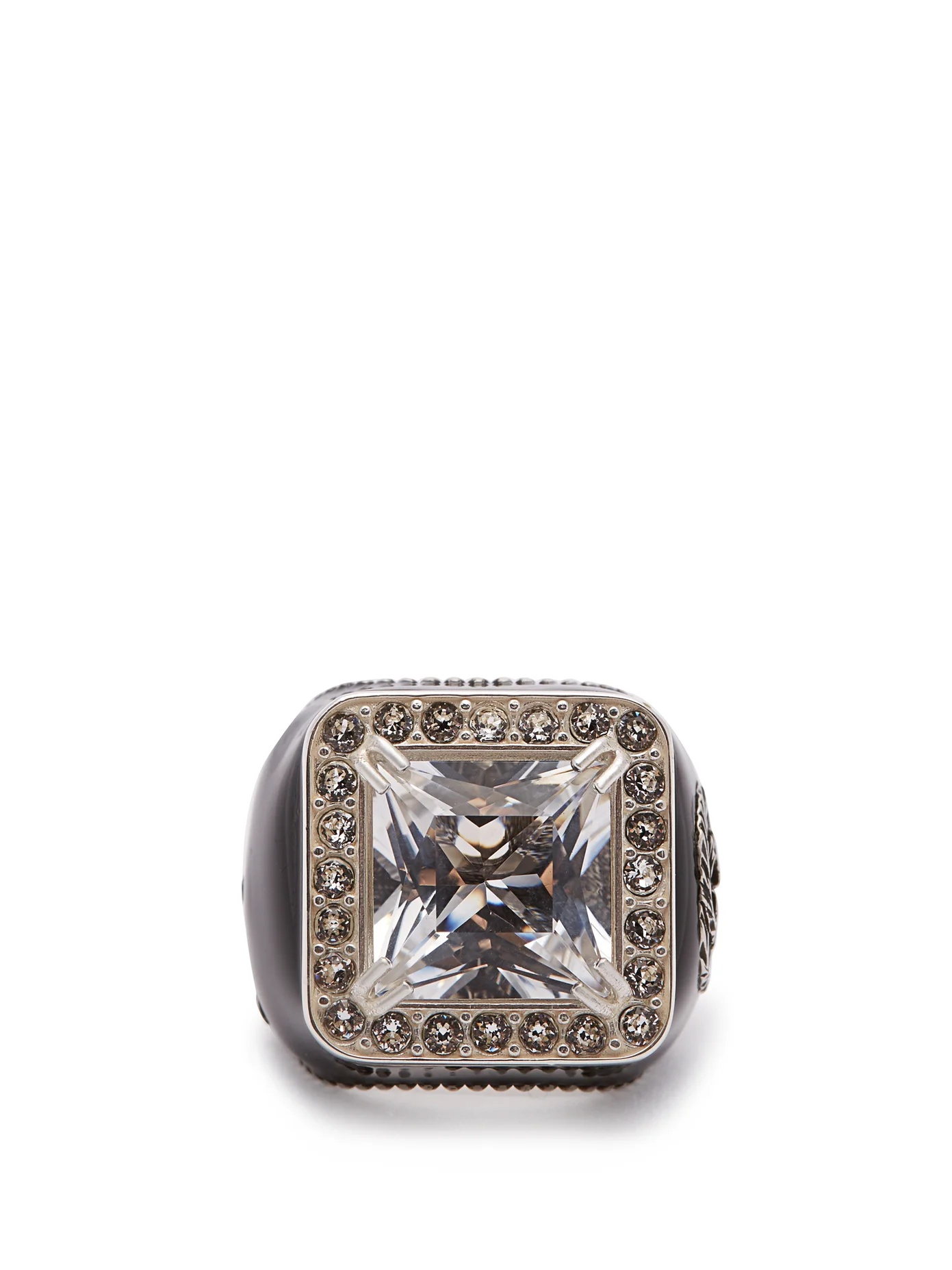 Crystal-embellished signet ring - 1