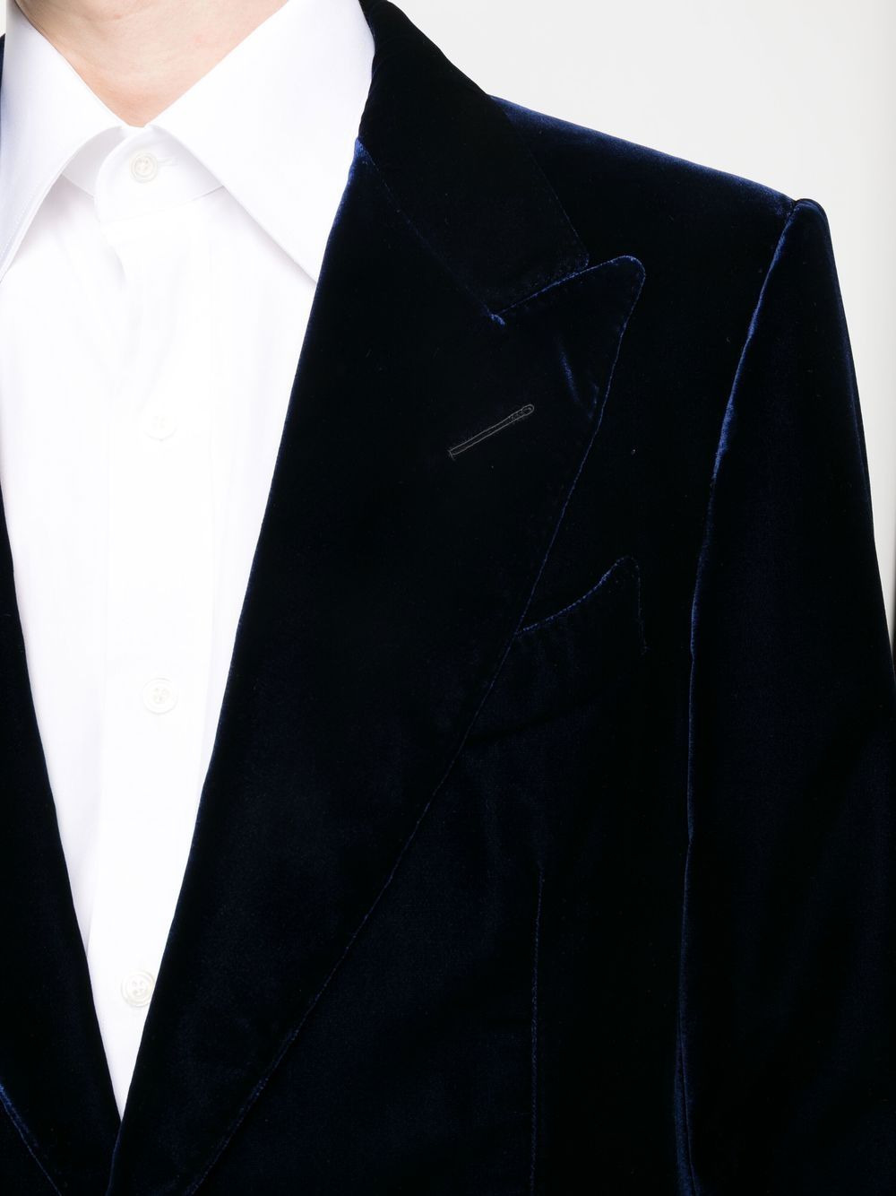 single-breasted velvet blazer - 5