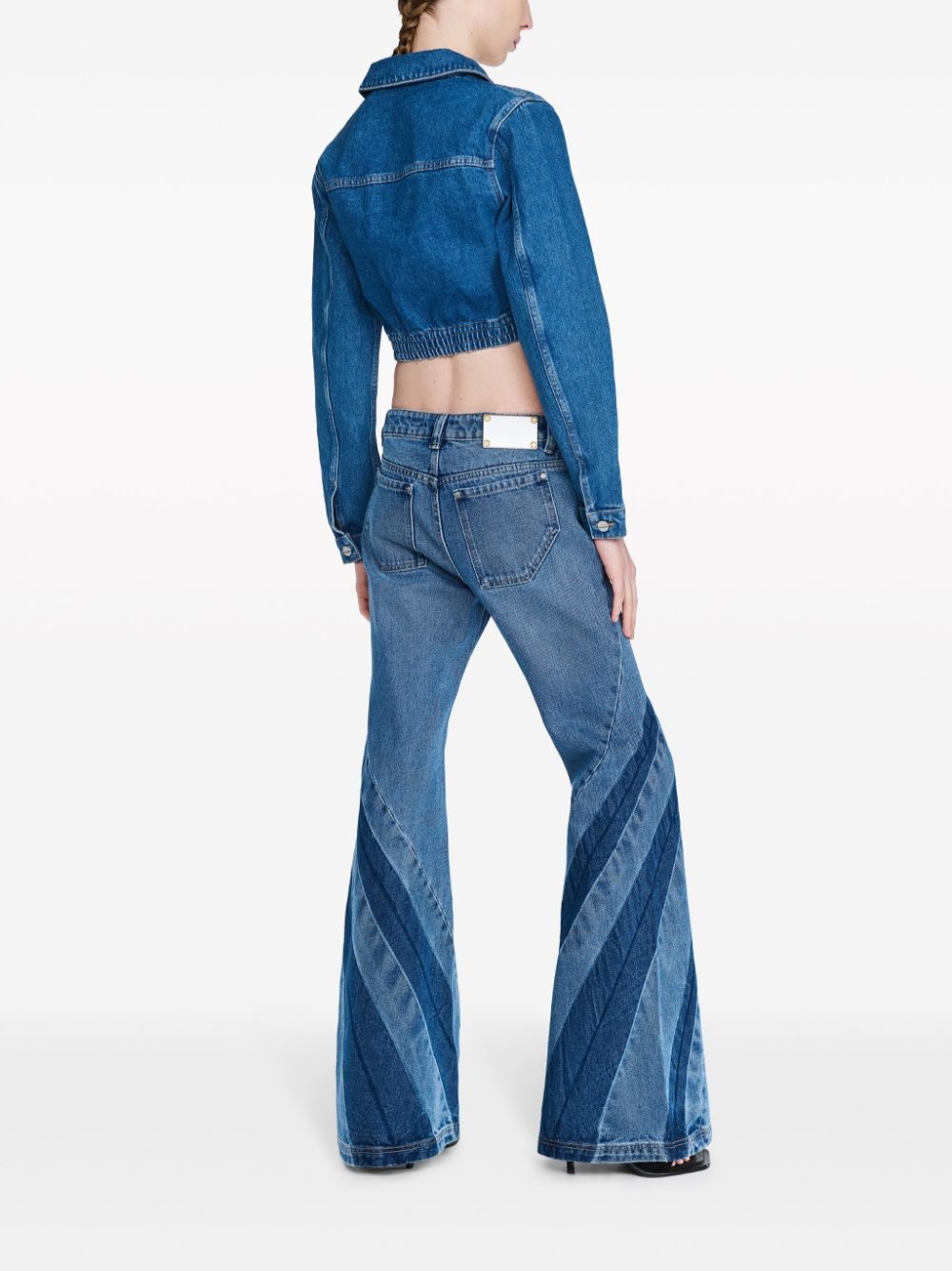 darted bootcut jeans - 4