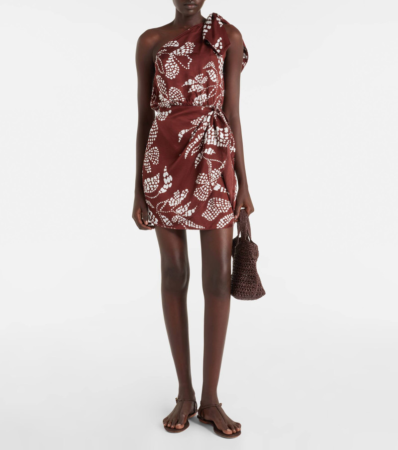 Poupette St Barth Celie printed one-shoulder minidress outlook